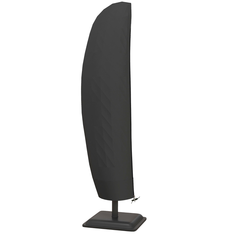 Outsunny Wasserdichte Schutzhülle für Sonnenschirm mit Reißverschluss und Kordelzug, schwarzes Oxford-Gewebe