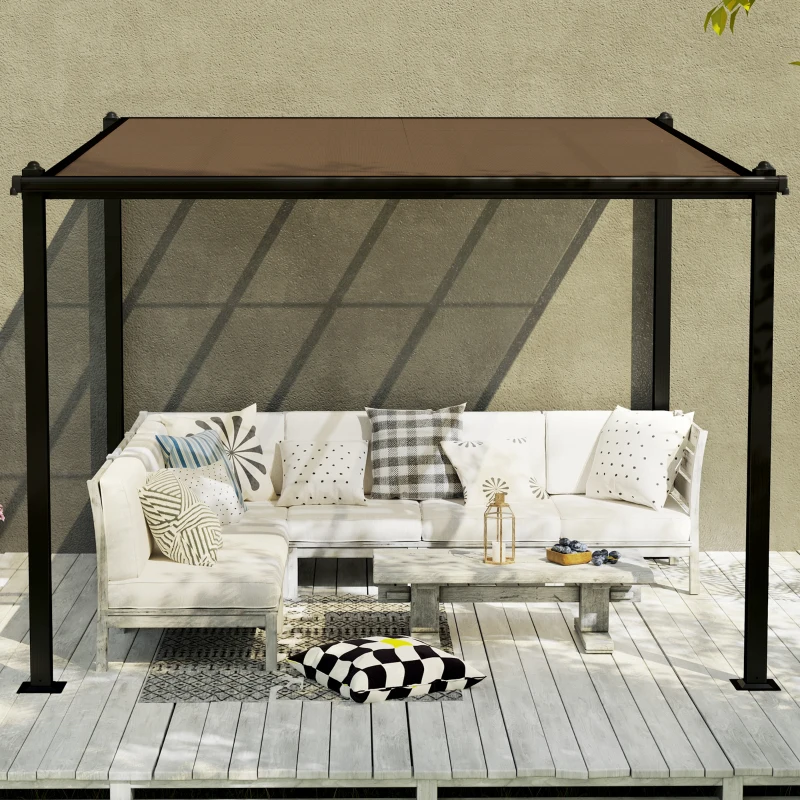 Outsunny Pergola in alluminio con tetto in policarbonato, 3x3 m, Grigio