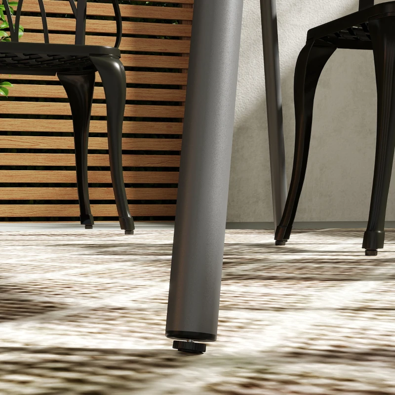 Outsunny Gartentisch für 6 Personen mit Lattenrostplatte für Garten, Terrasse, Balkon, 150 x 80 x 74 cm, grau