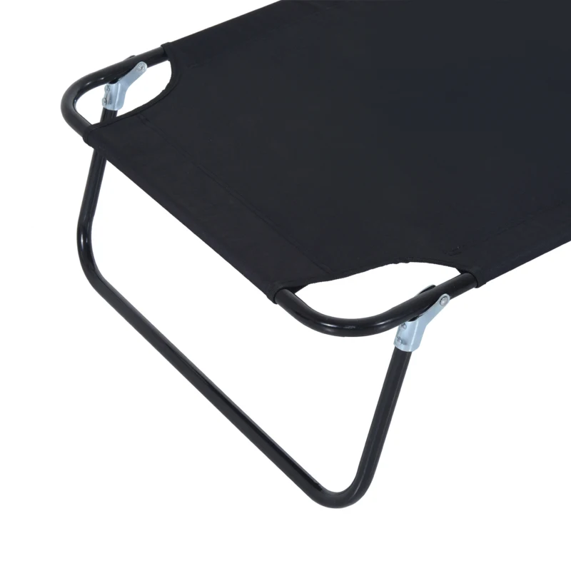 Outsunny Tumbona Plegable reclinable 4 Posiciones Sillón de Lectura con 3 Cojines Negro