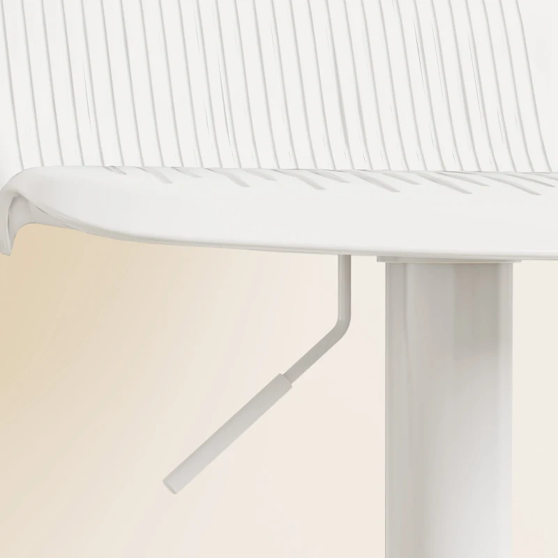 HOMCOM Set 2 Barhocker mit Rückenlehne, drehbar und höhenverstellbar, Polypropylen, Weiß