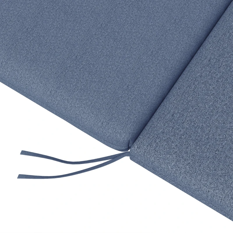 Outsunny Set mit 2 Liegematratzenkissen für Liegestuhl Sonnenliege mit Befestigungsschnallen für Garten Blau