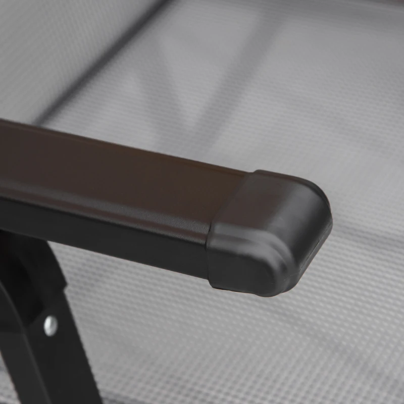 Outsunny Silla de Gravedad Cero Plegable y Reclinable a 9 Niveles con Cojín Lumbar, Gris