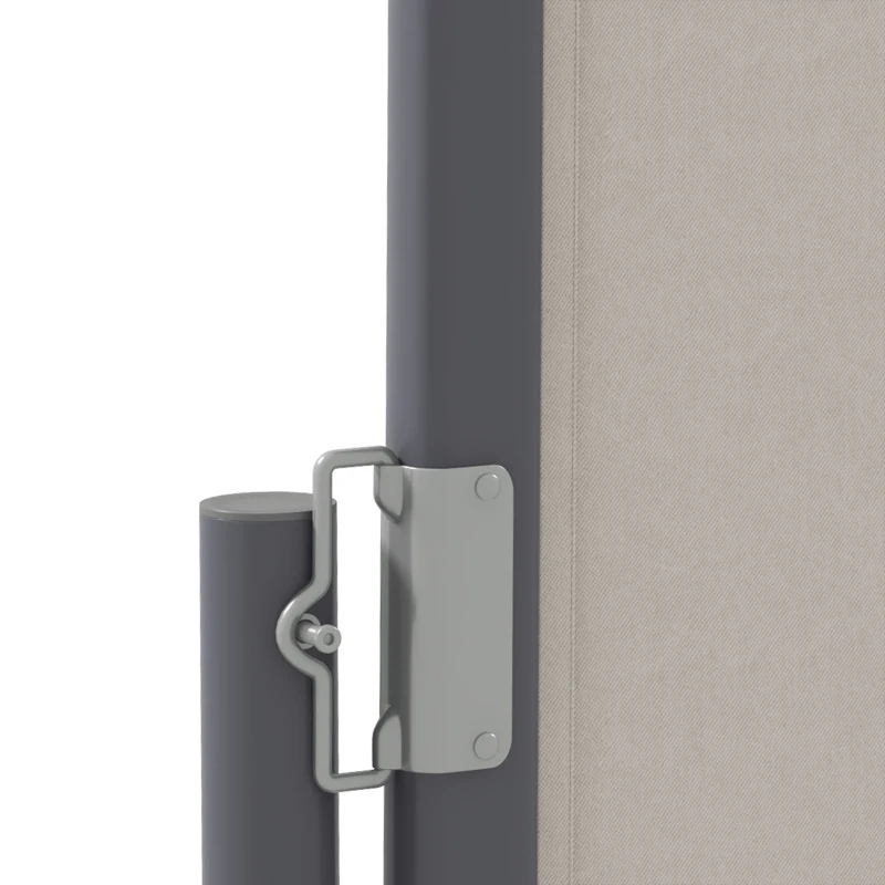 Outsunny Tenda laterale schermo protettivo paravento retrattile 3 x 1 m alluminio poliestere anti-UV alta densità 180 g/m² grigio