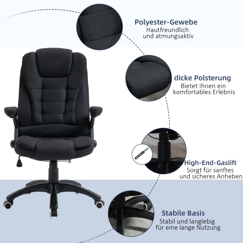 Vinsetto Silla de Oficina Sillón de Ordenador Reclinable con Altura Ajustable Silla de Escritorio Ergonómica Giratoria 360°