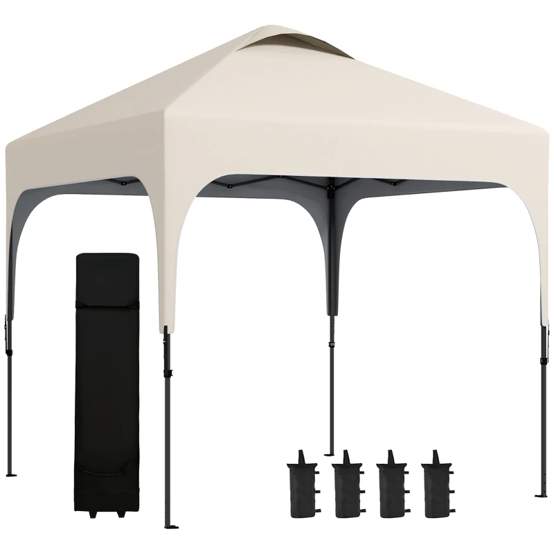 Outsunny Carpa 2,5x2,5 m de jardín Pop-up plegable altura ajustable Oxford anti UV50+ estructura de acero bolsa de transporte