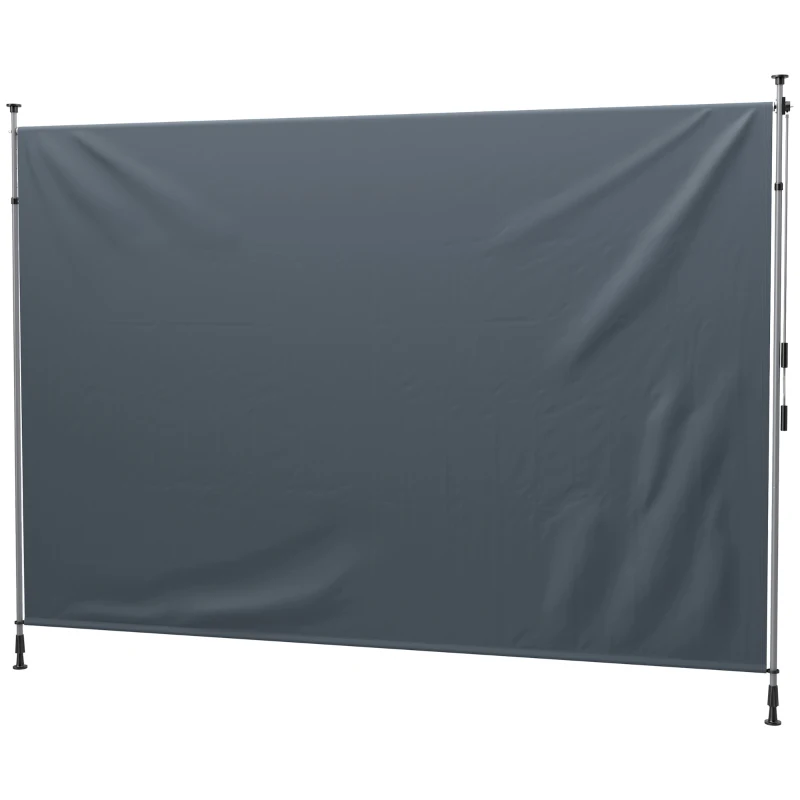 Outsunny Toldo de Brazo Rectráctil Ajustable con Manivela Sin Perforación 350 cm de Ancho Gris Oscuro