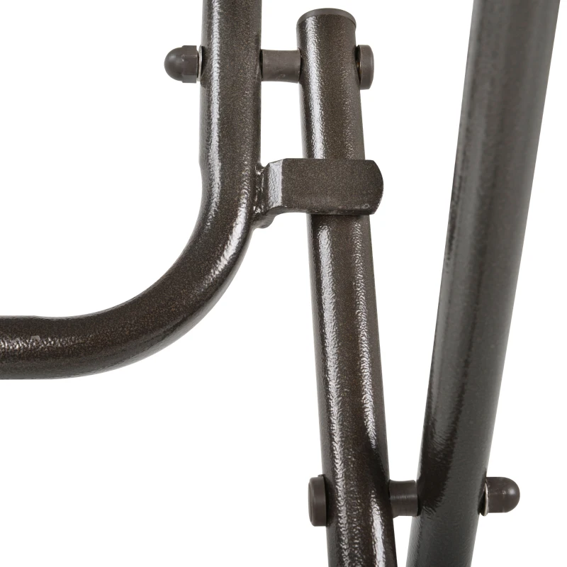 Outsunny Tavolo rotondo bistrò da giardino pieghevole dim. Ø 68 x 73H cm metallo epossidico resina intrecciata cioccolato piano vetro temperato