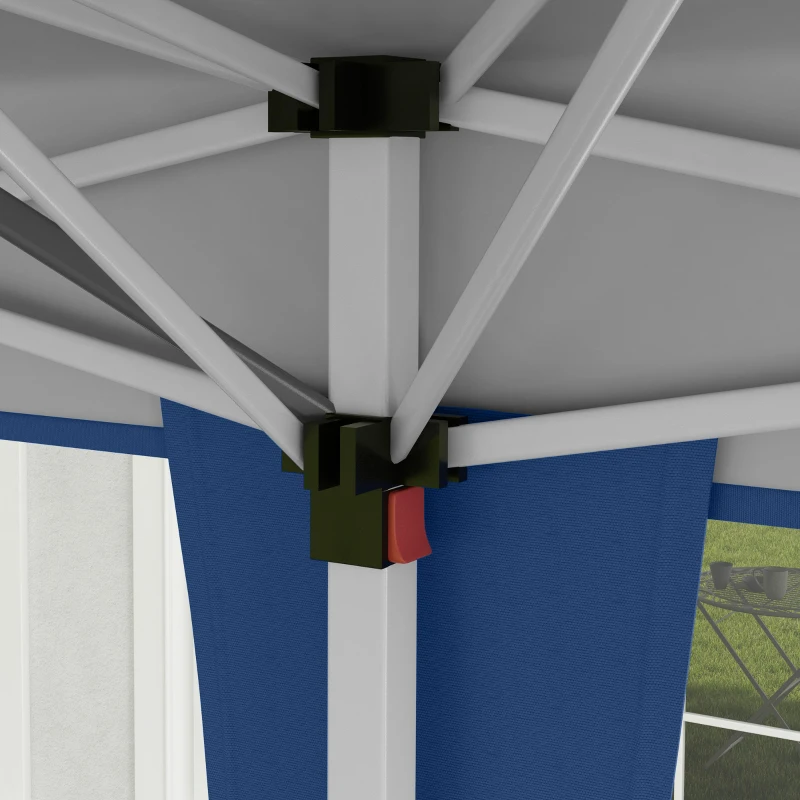 Outsunny Gazebo da Giardino Pieghevole Pop-up, Sacco Incluso, Acciaio Resina Oxford Alta Densità, 6 x 3 m, Blu