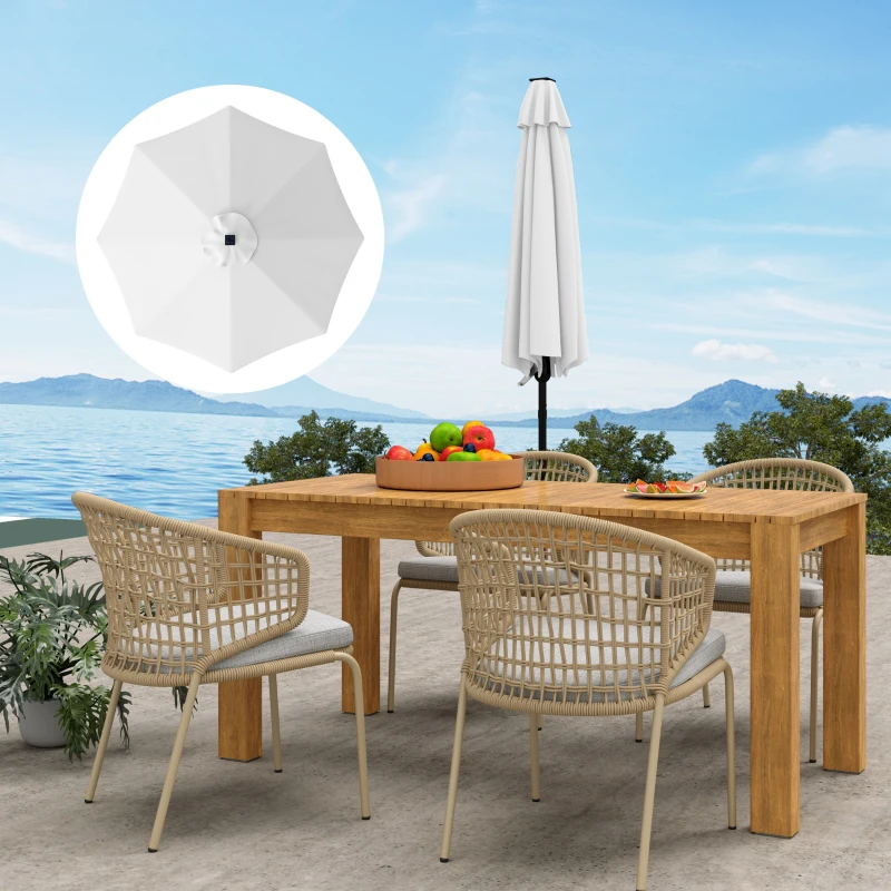 Outsunny Ersatzbezug für 3 m Sonnenschirm mit 8 Streben, UV 50+ Polyester, Creme