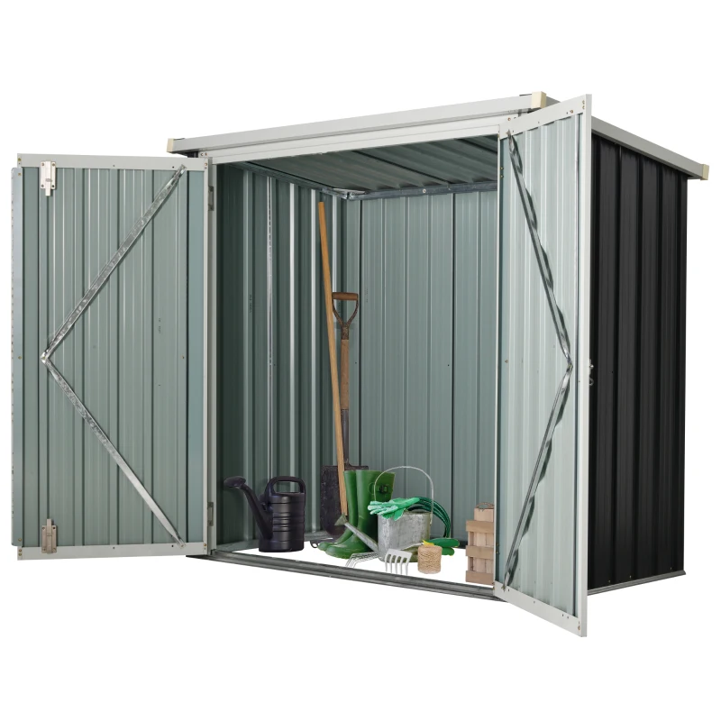 Outsunny 5' x 3' Metal Storage Shed, Garden Tool House with Double Doors for Backyard, Patio