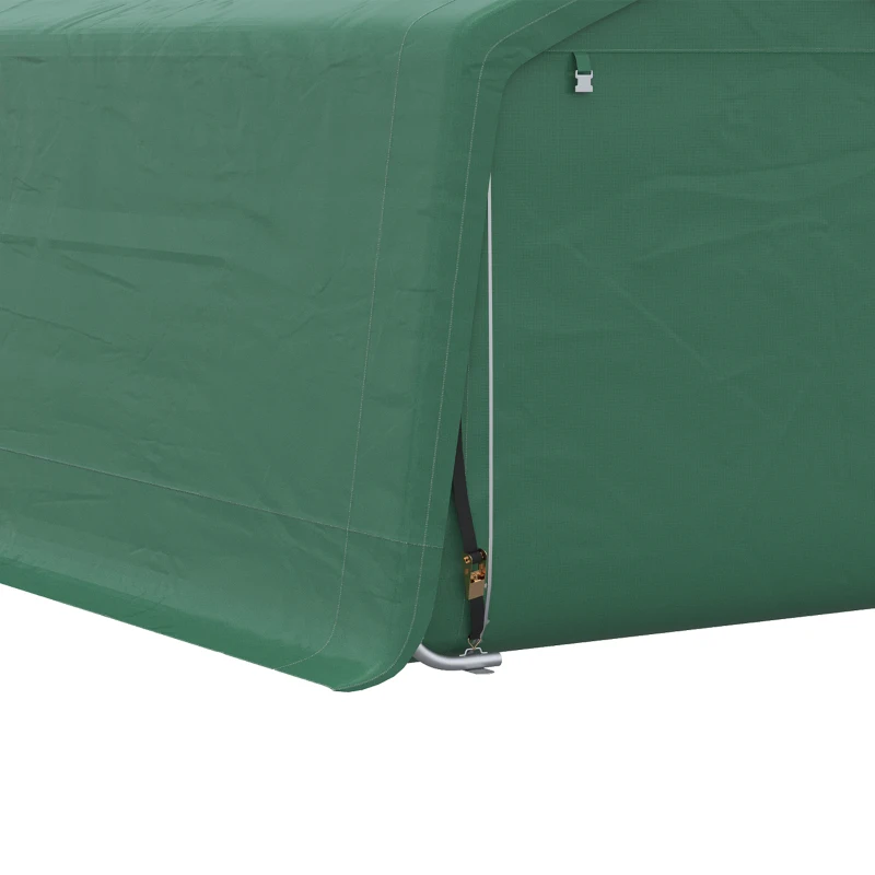 Outsunny Tenda per Auto con Struttura in Acciaio Zincato, Copertura in Resistente PE ad Alta Densità 180 g/m² Impermeabile ed Anti-UV, 6 x 3 m, Verde