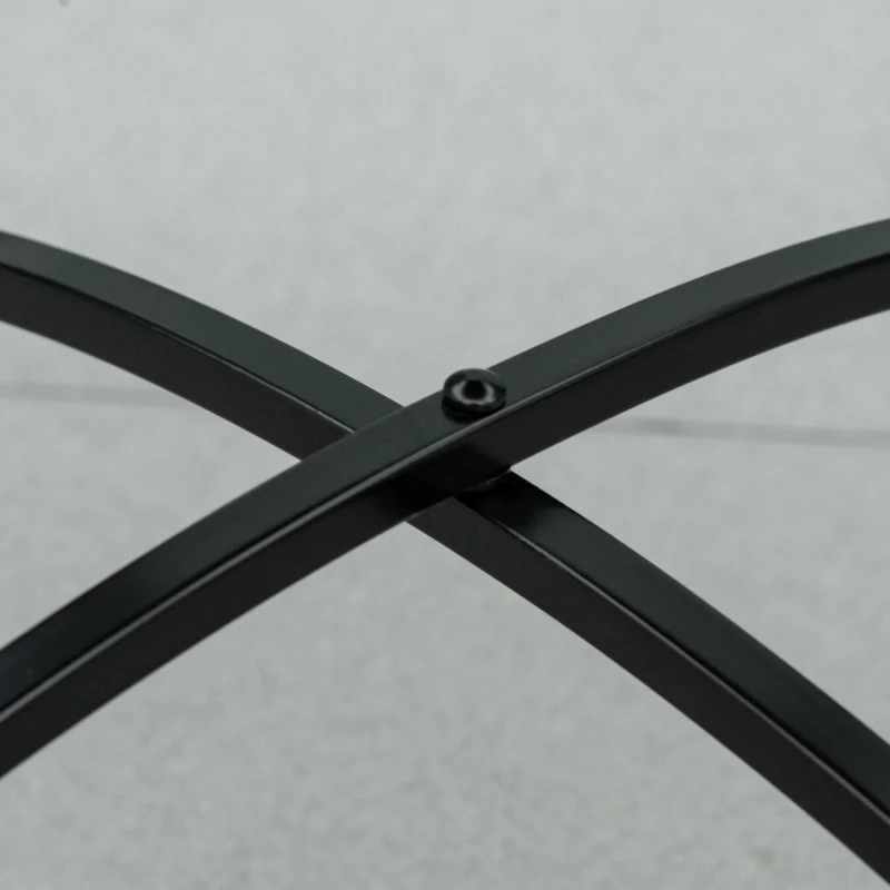 Outsunny Tavolo da Giardino in Mosaico Rotondo, Tavolino da Bistrot con Piano in Mosaico di Ceramica e Metallo, Ø60 cm, Rosso, Blu e Bianco