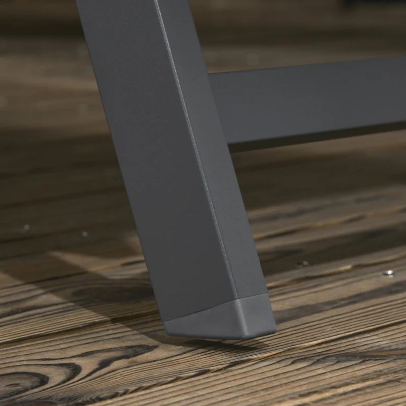 Outsunny Set di 2 Lettini Prendisole in Alluminio e Textilene con Ruote, Schienale Reclinabile, Carico Max. 150 Kg, Grigio Scuro