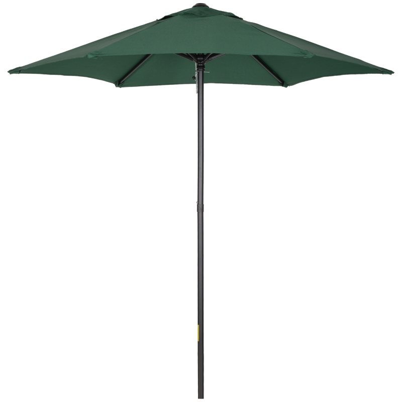 Outsunny Umbrelă de Grădină, Înclinabilă cu Orificiu de Ventilație și 6 Brațe, Ø196x204 cm, Verde