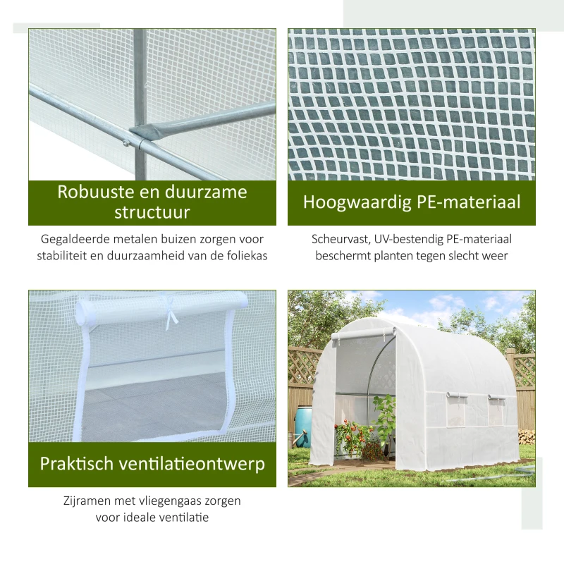 Outsunny tunnelkas kas folie kweekkas plantenkas