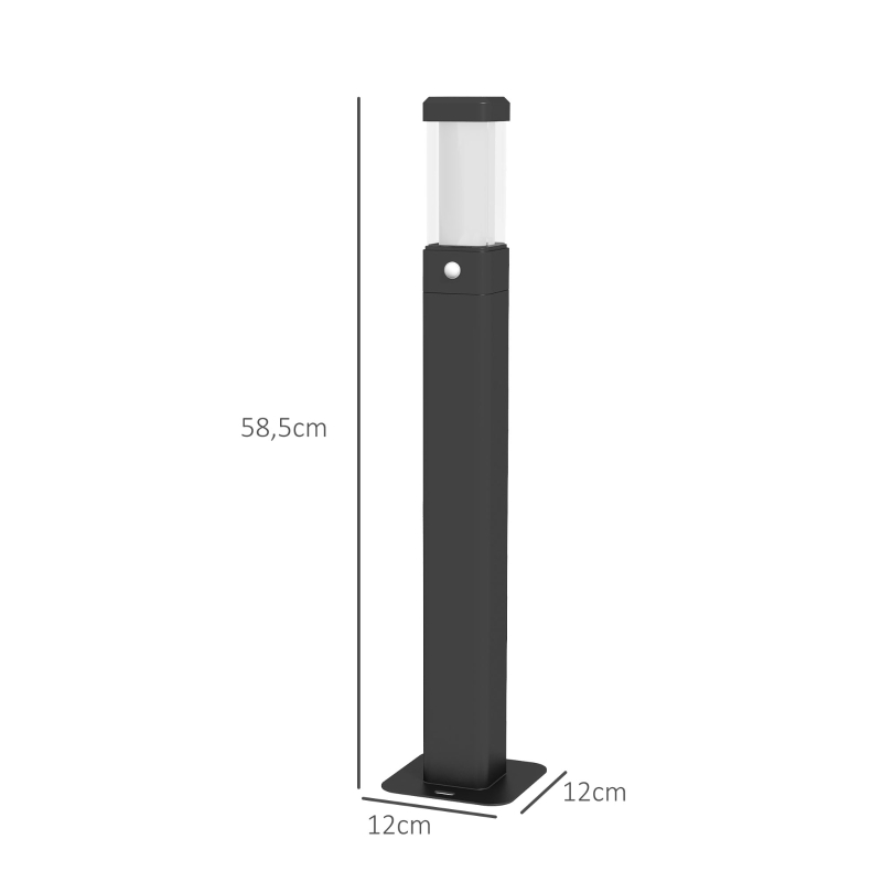 Outsunny Conjunto de 2 lámparas de exterior, balizas luminosas LED, IP65 impermeable, Farol para caminos y senderos - Negro