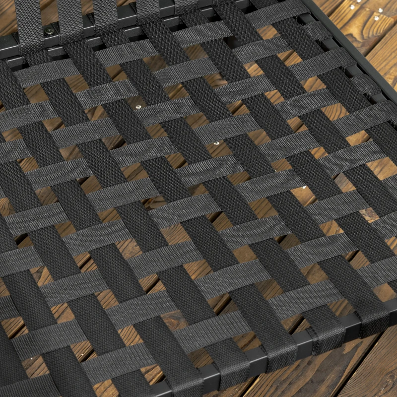 Outsunny Set da Giardino da 4 Pezzi per 4 Persone con Divano a Due Posti, Poltrone e Tavolino, 8 Cuscini, Nero e Grigio Scuro