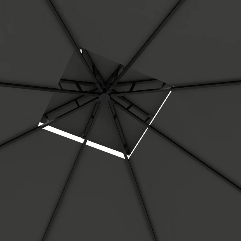 Outsunny Padiglione da giardino per feste, 2,95 x 2,95 x 2,85 m, grigio scuro