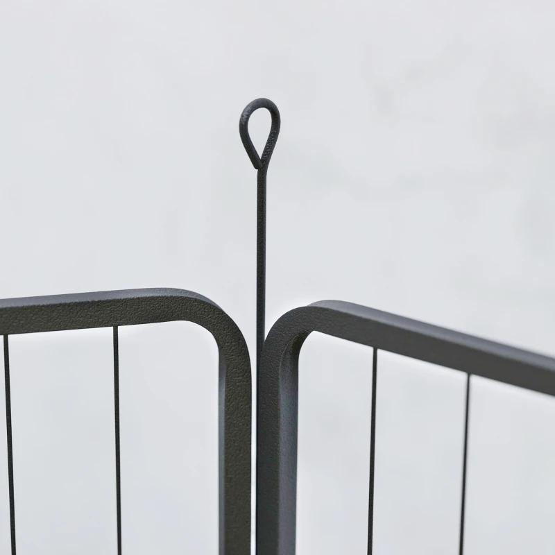 PawHut Parque para perros, parque para animales, 16 paneles, valla portátil plegable, seguro, Negro