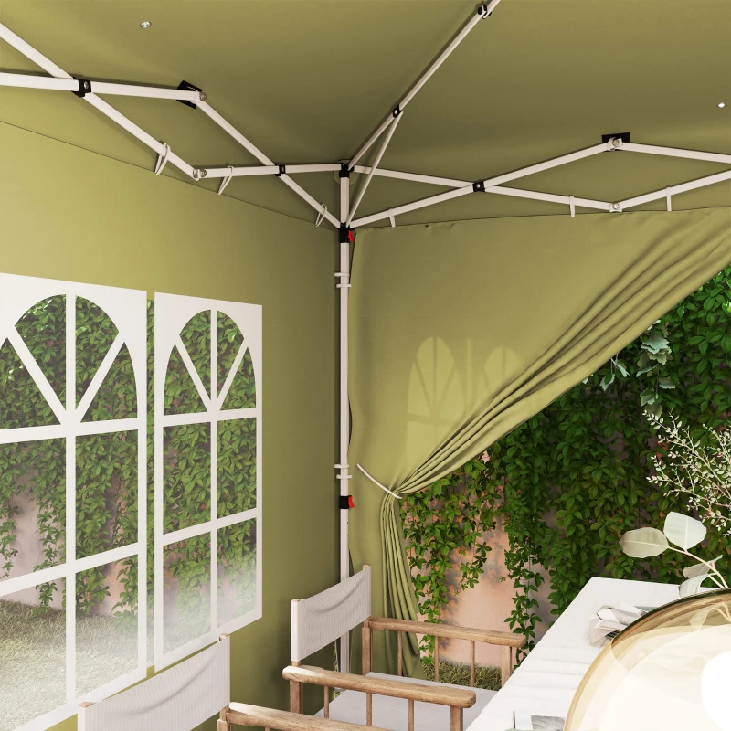Outsunny Gazebo Tendone da Ricevimento Pieghevole 3 x 3 x 2,73 m con Finestre e Sacca per il Trasporto, Sabbia