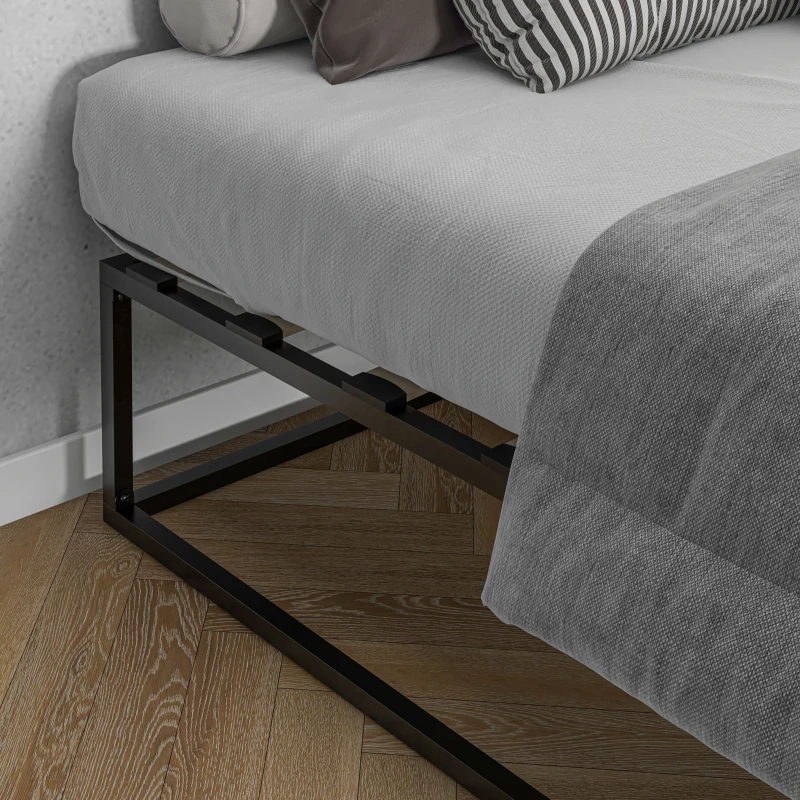 HOMCOM Bettgestell mit Sperrholzlatten und Unterbettkasten, 190x160x35cm, Schwarz und Holz