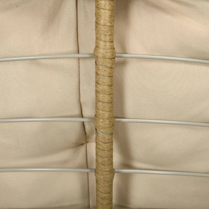 Outsunny Poltrona in Rattan, Poltrona da Esterni, Stile Boho, Resistente alle Intemperie, 85 cm x 70 cm x 82 cm, Crema + Naturale