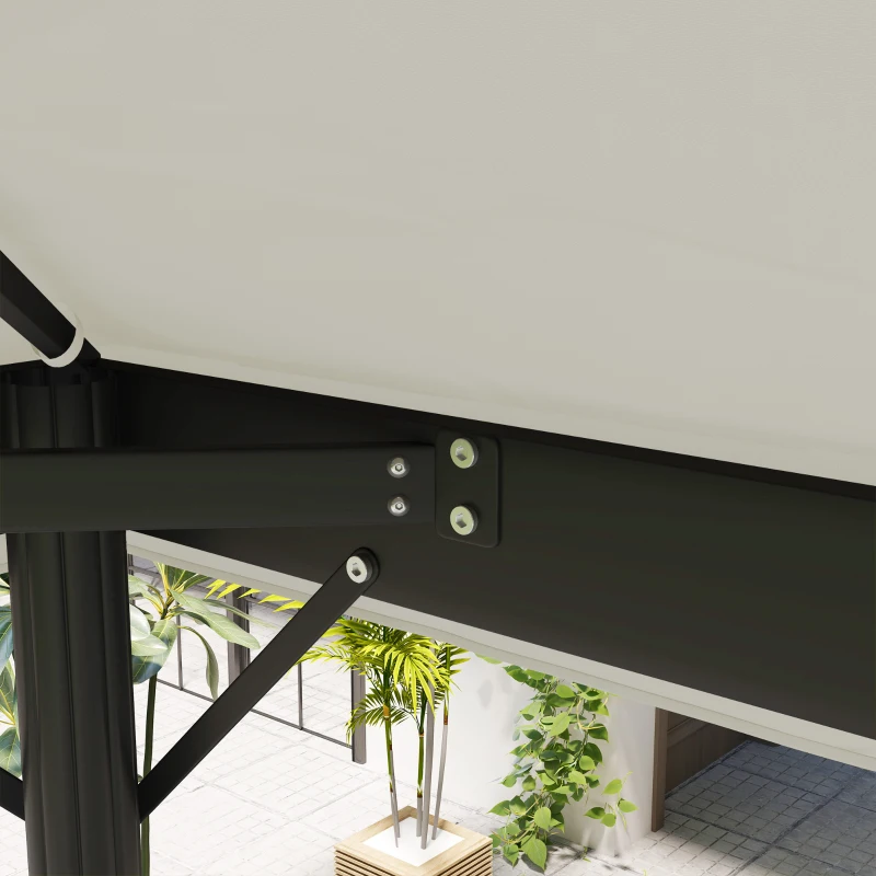 Outsunny Toit de Rechange pour Pavillon, 3 x 4 m, Bâche de Remplacement avec Ouvertures de Drainage, Polyester, Protection Solaire, UPF30+, Gris clair