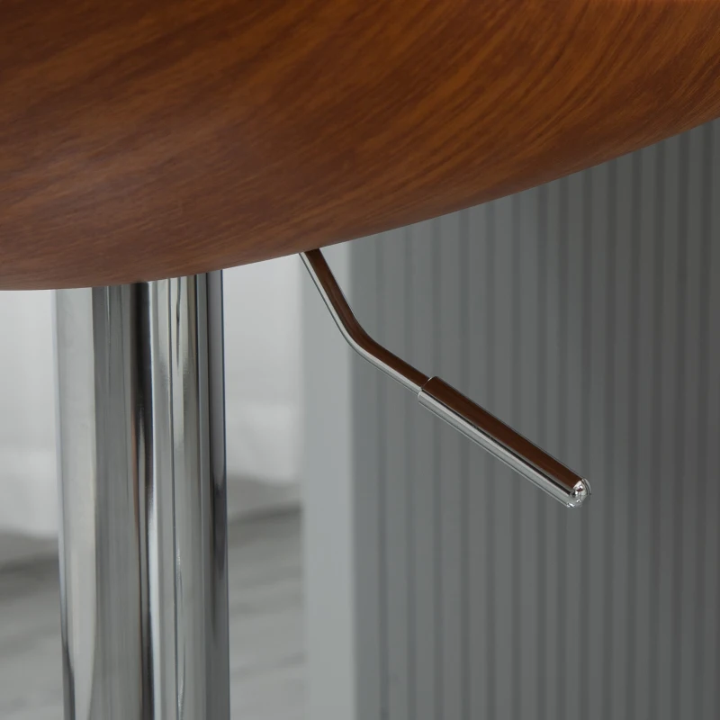 HOMCOM Set di 2 Sgabelli da Bar Design Contemporaneo Altezza d'assise regolabile 64-85 cm girevoli 360° rivestimento sintetico Crema Imitazione Legno