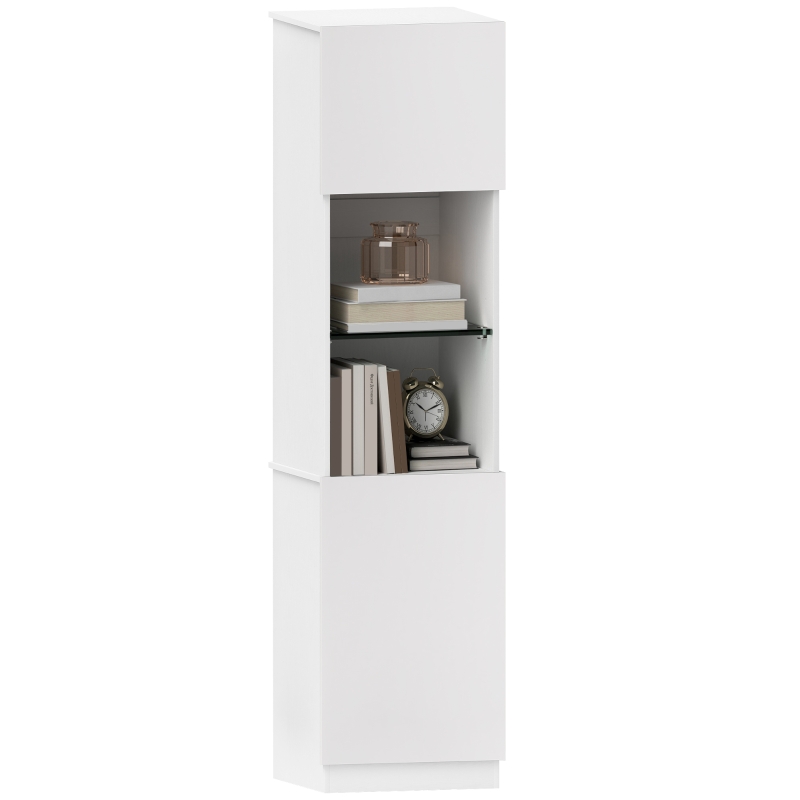HOMCOM Libreria mobile da archiviazione scaffale di archiviazione con 2 porte scaffali regolabili 40 x 38 x 160 cm bianco