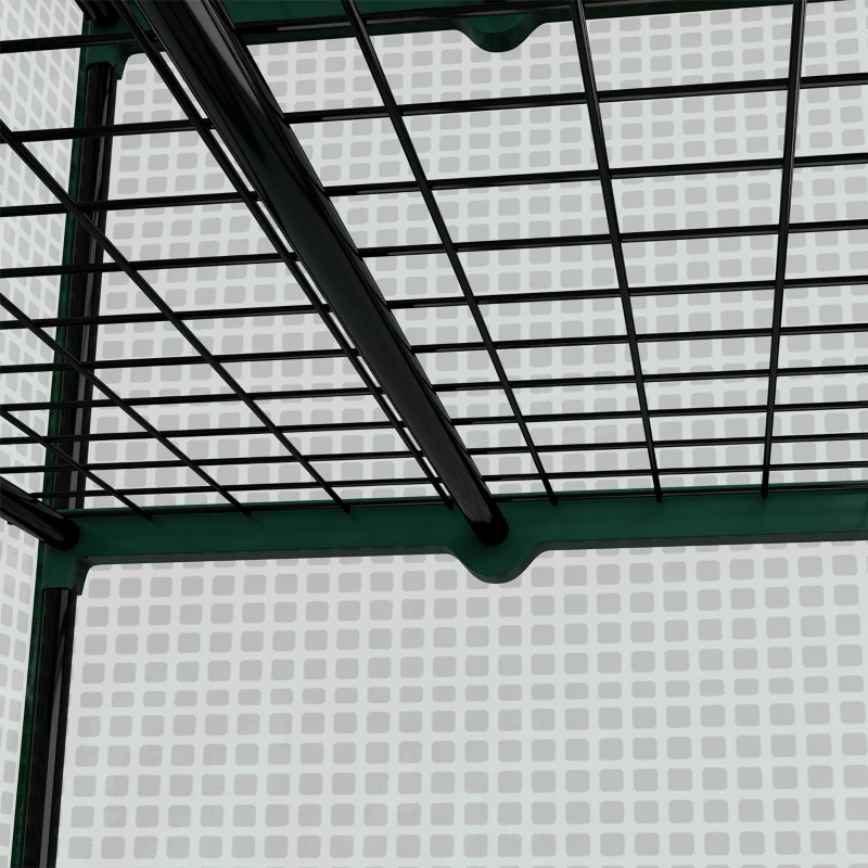 Outsunny Serra da Giardino o Balcone con 4 Ripiani, Acciaio Zincato, Telone Rimovibile PE ad Alta Densità, 90L x 49l x 160H cm, Verde