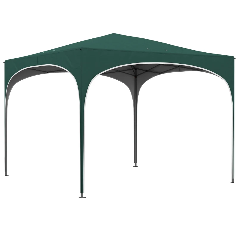 Outsunny Gazebo de Jardin à Hauteur Réglable avec Trous de Drainage et Sac de Transport, en Métal, Vert