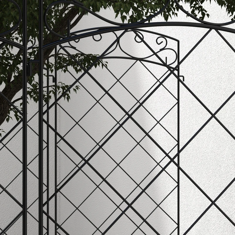 Outsunny Set 7 recinzioni decorative in metallo, 344x110 cm, Nero