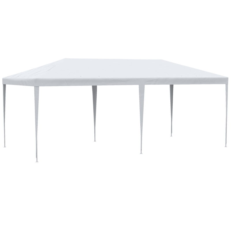 Outsunny Gazebo de Jardin pour Événements avec 4 Parois Amovibles avec Fenêtres, 5,8x2,9x2,5m, Blanc