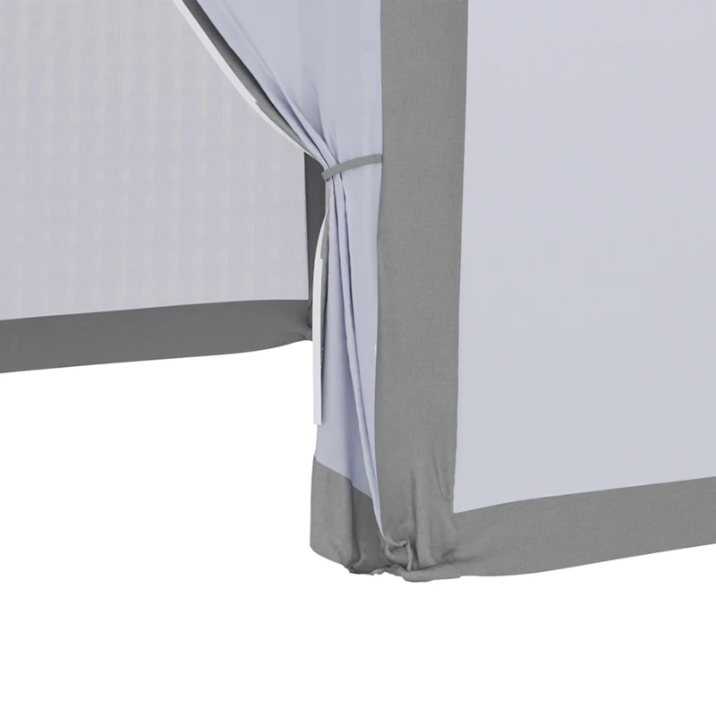 Outsunny Carpa cenador carpa de recepción hexagonal de estilo acogedor metal poliéster Gris