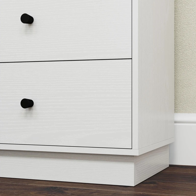 HOMCOM Kommode 5 Schubladen, hoher und schmaler Aufbewahrungsmöbel im modernen Stil für Schlafzimmer, Wohnzimmer - 47x29x95cm, weiß