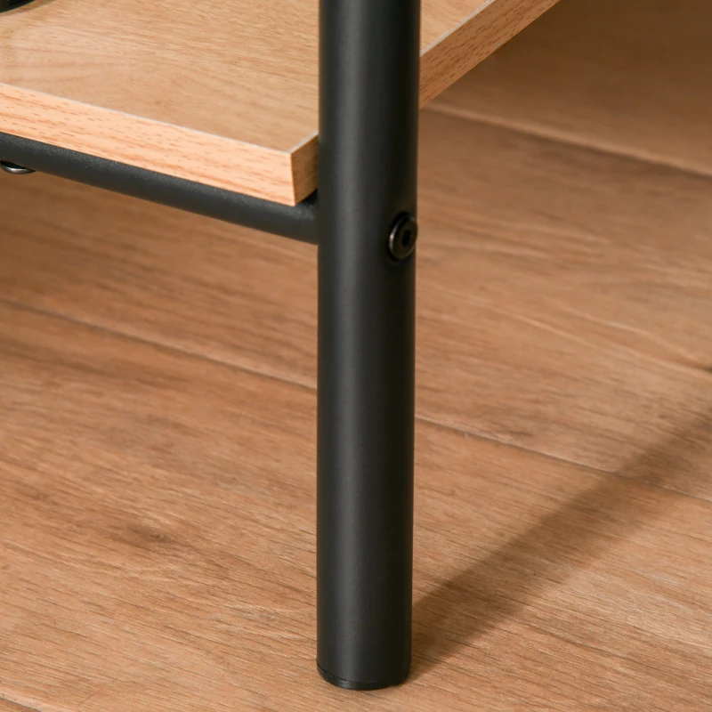 HOMCOM Stand Appendiabiti Guardaroba, Stile Contemporaneo, 2 Ripiani, in MDF e Acciaio, 64L x 43l x 149H cm, Nero