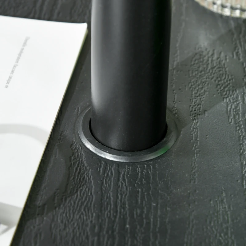 Outsunny Tischplatte für Sonnenschirm runde Tischplatte 60 cm mit Loch für Sonnenschirm für Strand, Terrasse, Garten, Pool Schwarz