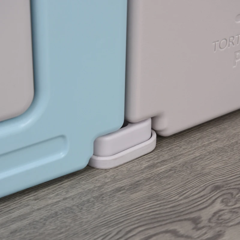 HOMCOM Parc pour bébé pliable plastique écologique 14 panneaux - barrière de sécurité - porte verrouillable, jeux - convient aux enfants de 6 à 36 mois - 156L x 154l x 59H cm