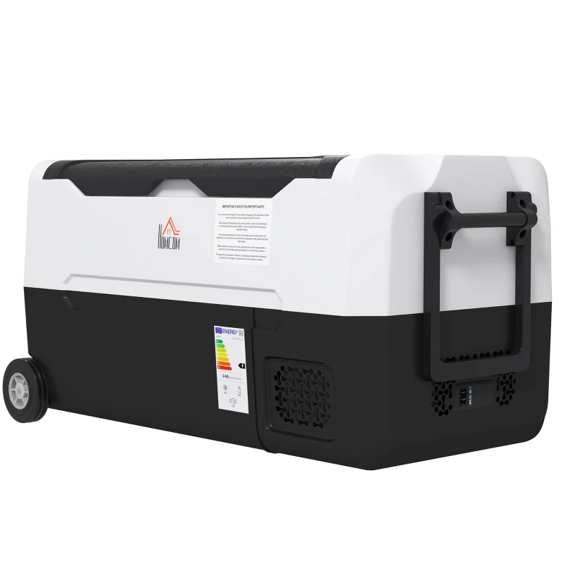 HOMCOM Frigorifero elettrico portatile per auto con 2 zone capienza 30,5 L, luce LED, fino a -20°C