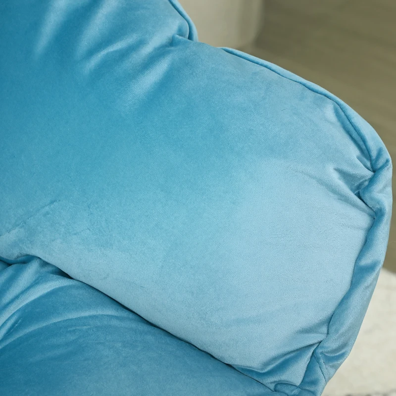 HOMCOM Sillón Acento Moderno Sillón Acolchado con Patas de Acero y Bolsillos Laterales para Salón Dormitorio Azul