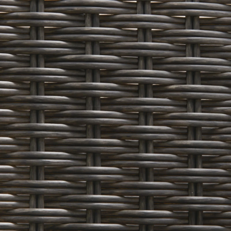 Outsunny Poltrona a Dondolo con Cuscino d'Assise Sfoderabile, Effetto Rattan, in Resina Intrecciata, 66x88x98 cm, Marrone