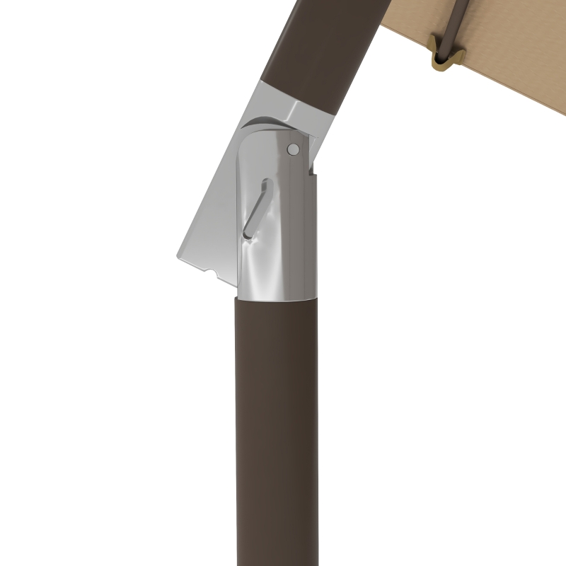 Outsunny Sombrilla de jardín 2,63 m en metal Redonda Poliéster 180g/m² manivela inclinable Beige