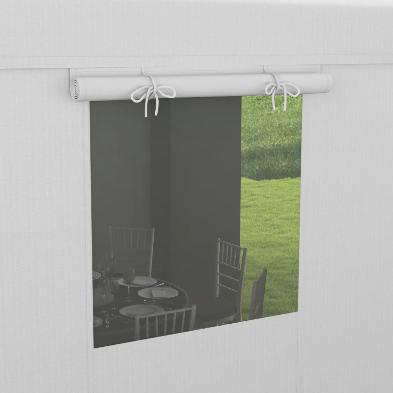 Outsunny Pavillon Abdeckung 3x3 m aus PE Wasserdicht mit Reißverschlusstüren und Fenstern, Weiß