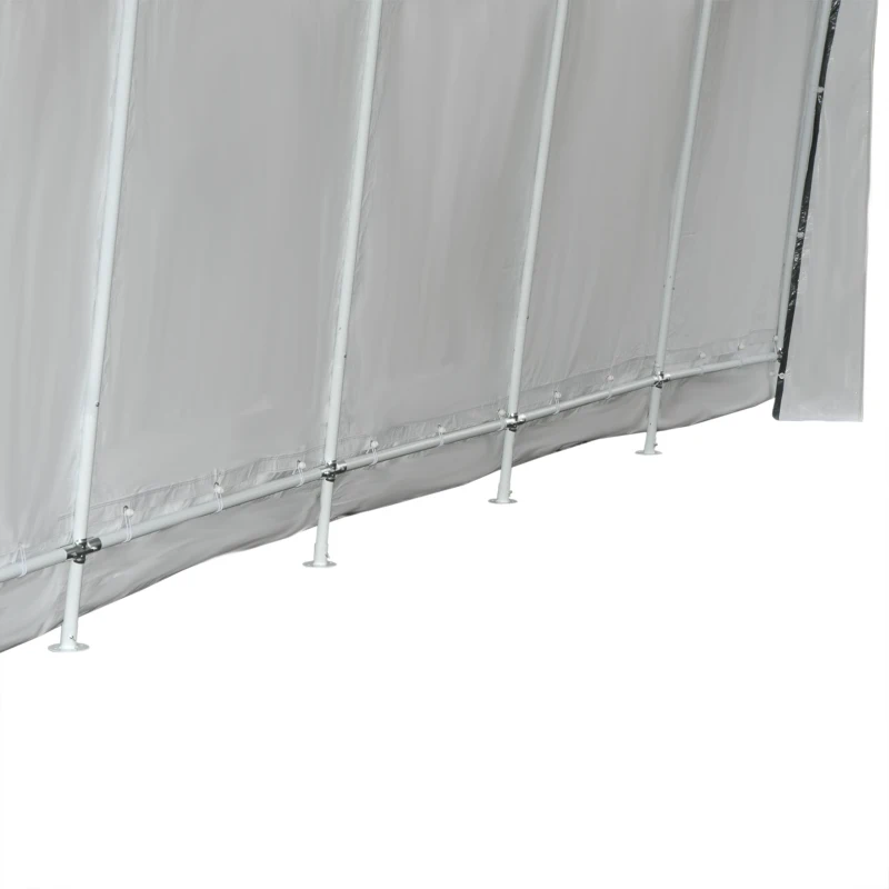 Outsunny Tenda per Auto 6L x 3,6l x 2,75H m, Struttura in Robusto Acciaio Zincato, Rivestimento in PE ad Alta Densità 195 g/m², Impermeabile, Anti-UV, Grigio