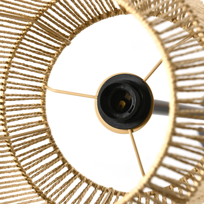 HOMCOM Lampada da Terra per Salone con Paralume in Corda di Carta Design Naturale, Attacco E27 Max, 40W, Ø 26 x 164H cm, Naturale