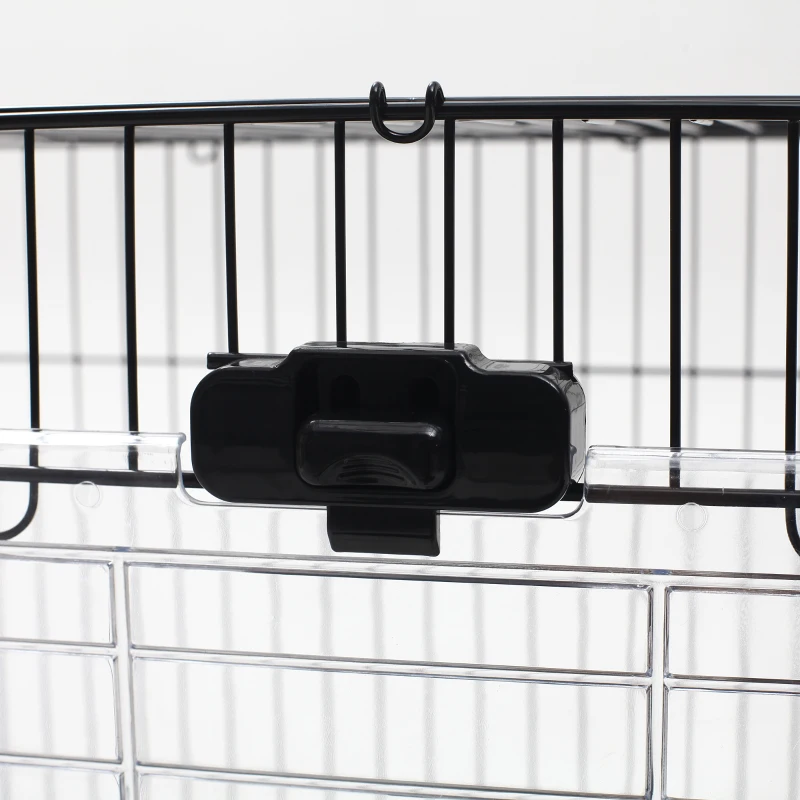 PawHut Cage pour Lapins Cochons d'Inde en Métal Noir avec 2 Portes et Plateau Amovible 81,2x52,7x70cm