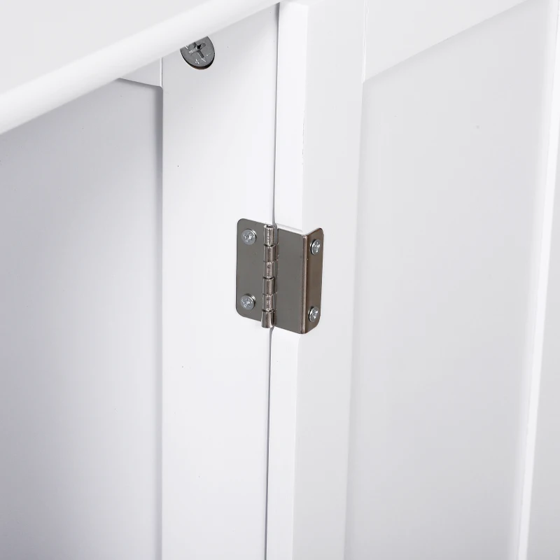 Meuble de salle de bain avec 4 tiroirs et 1 armoire Étagère réglable à 3 hauteurs Peinture écologique Anti-basculement en MDF Blanc 56x30x83cm