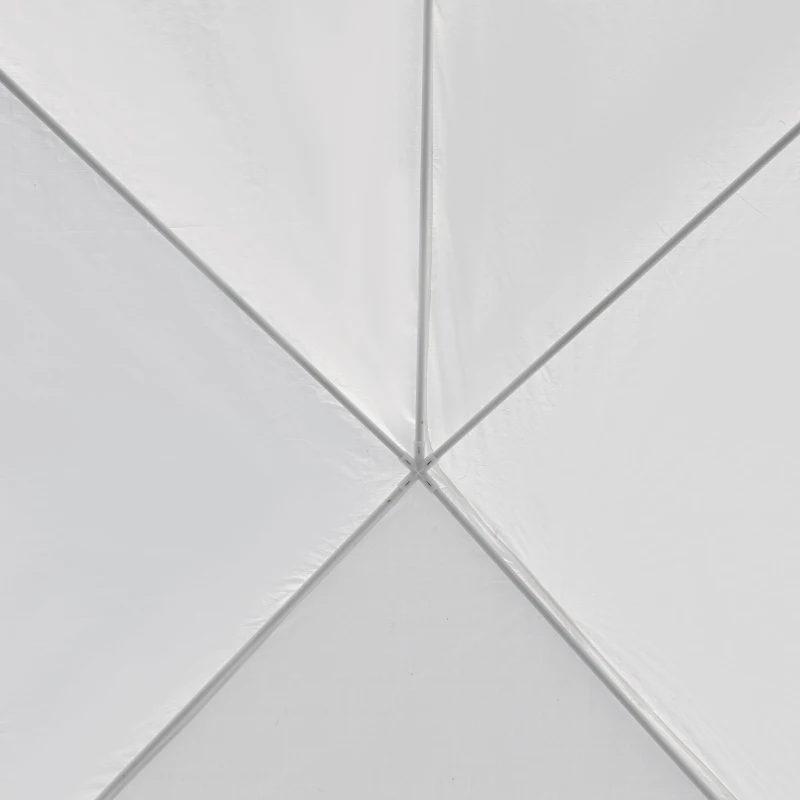 Outsunny Pavillon Tente de Fête 6x3m avec Parois Latérales Amovibles, Portes et Fenêtres, Blanc