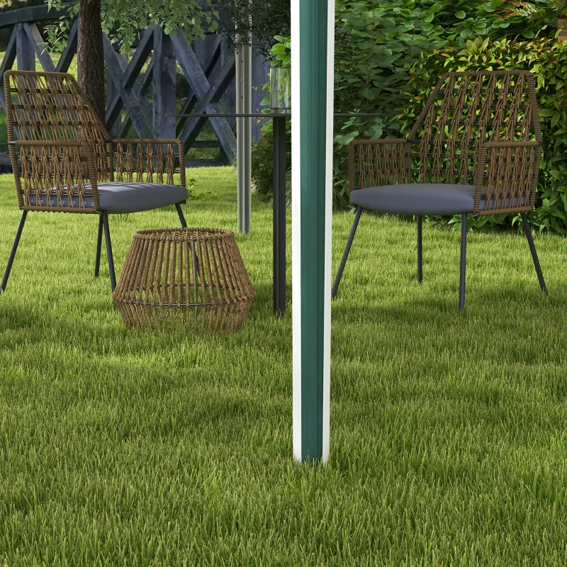 Outsunny Gartenpavillon mit verstellbarer Höhe, mit Ablauföffnungen und Transporttasche, aus Metall, Grün